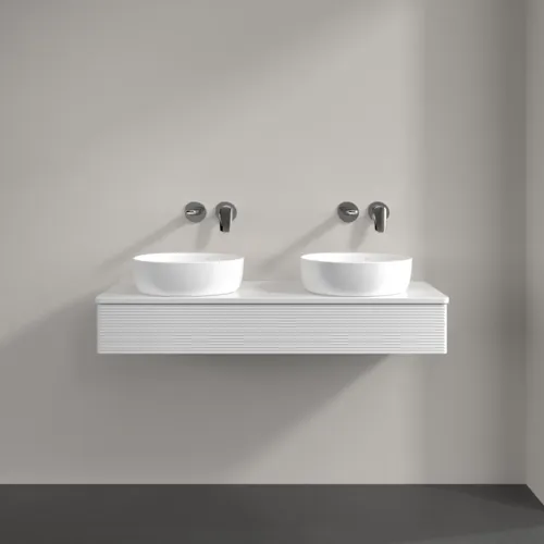 Bild von VILLEROY BOCH Antao Waschbeckenunterschrank, 1 Auszug, 1200 x 190 x 500 mm, Front mit Struktur, Glossy White Lacquer / Glossy White Lacquer #K13150GF