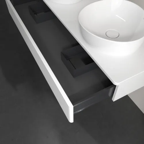Bild von VILLEROY BOCH Antao Waschbeckenunterschrank, 1 Auszug, 1200 x 190 x 500 mm, Front mit Struktur, Glossy White Lacquer / Glossy White Lacquer #K13150GF