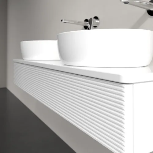 Bild von VILLEROY BOCH Antao Waschbeckenunterschrank, 1 Auszug, 1200 x 190 x 500 mm, Front mit Struktur, Glossy White Lacquer / Glossy White Lacquer #K13150GF