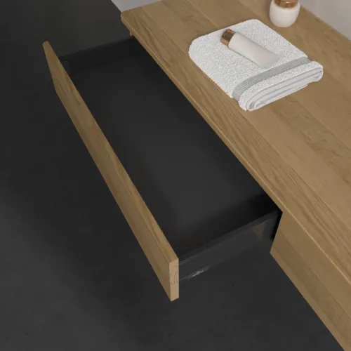 VILLEROY BOCH Antao Waschbeckenunterschrank, 2 Auszüge, 1600 x 190 x 500 mm, Front ohne Struktur, Honey Oak / Honey Oak #K16011HN, Bild 6
