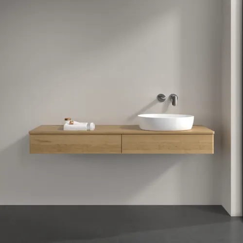 VILLEROY BOCH Antao Waschbeckenunterschrank, 2 Auszüge, 1600 x 190 x 500 mm, Front ohne Struktur, Honey Oak / Honey Oak #K16011HN, Bild 3