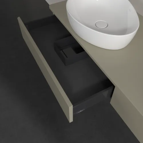 VILLEROY BOCH Antao Waschbeckenunterschrank, 2 Auszüge, 1600 x 190 x 500 mm, Front ohne Struktur, Stone Grey Matt Lacquer / Stone Grey Matt Lacquer #K17010HK, Bild 6