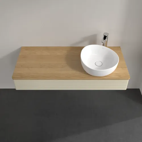Bild von VILLEROY BOCH Antao Waschbeckenunterschrank, 1 Auszug, 1200 x 190 x 500 mm, Front mit Struktur, Silk Grey Matt Lacquer / Honey Oak #K12151HJ