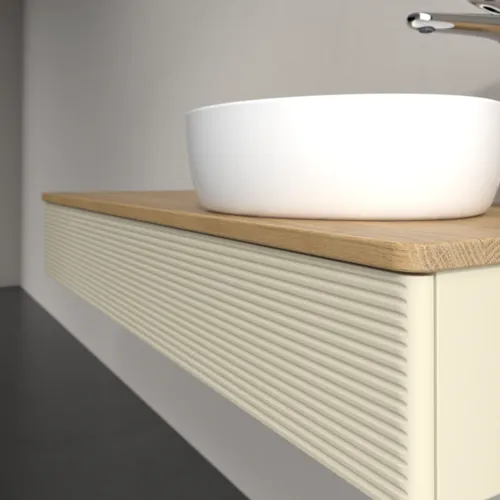 Bild von VILLEROY BOCH Antao Waschbeckenunterschrank, 1 Auszug, 1200 x 190 x 500 mm, Front mit Struktur, Silk Grey Matt Lacquer / Honey Oak #K12151HJ