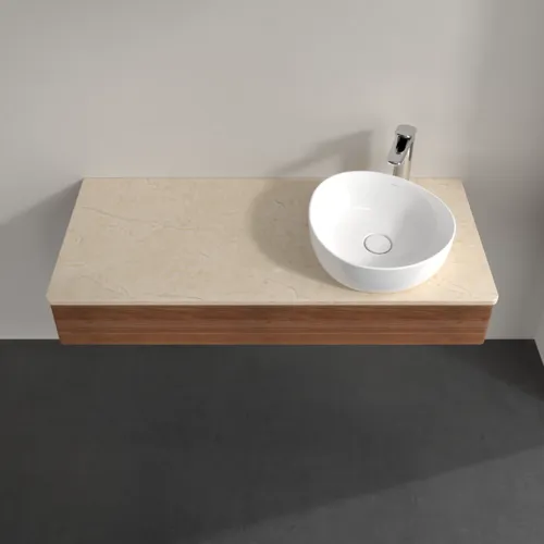 Bild von VILLEROY BOCH Antao Waschbeckenunterschrank, 1 Auszug, 1200 x 190 x 500 mm, Front mit Struktur, Warm Walnut / Botticino #K12153HM