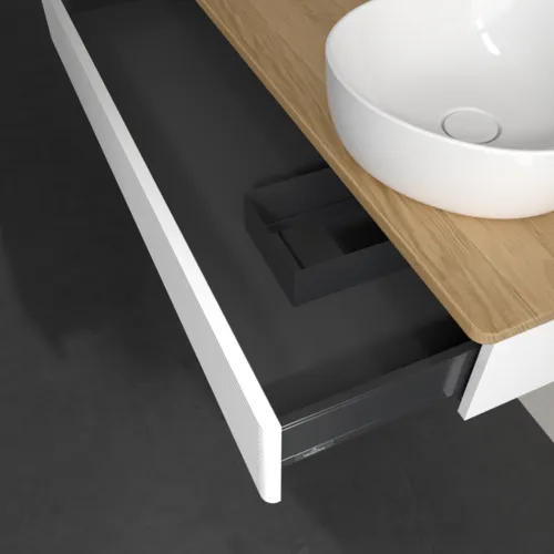 Bild von VILLEROY BOCH Antao Waschbeckenunterschrank, 1 Auszug, 1200 x 190 x 500 mm, Front mit Struktur, White Matt Lacquer / Honey Oak #K12151MT