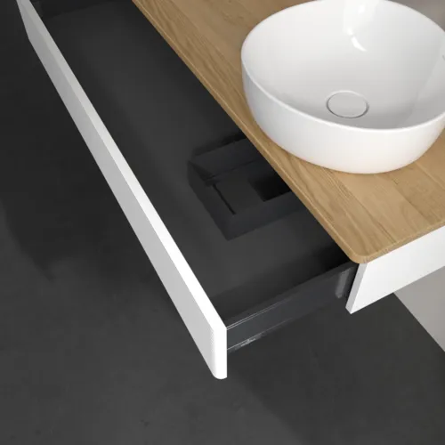 Bild von VILLEROY BOCH Antao Waschbeckenunterschrank, 1 Auszug, 1200 x 190 x 500 mm, Front mit Struktur, White Matt Lacquer / Honey Oak #K12151MT
