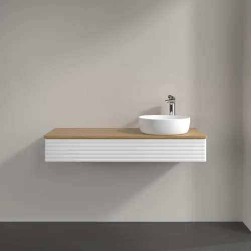 Bild von VILLEROY BOCH Antao Waschbeckenunterschrank, 1 Auszug, 1200 x 190 x 500 mm, Front mit Struktur, White Matt Lacquer / Honey Oak #K12151MT