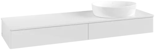 Bild von VILLEROY BOCH Antao Waschbeckenunterschrank, 2 Auszüge, 1600 x 190 x 500 mm, Front ohne Struktur, Glossy White Lacquer / Glossy White Lacquer #K16050GF
