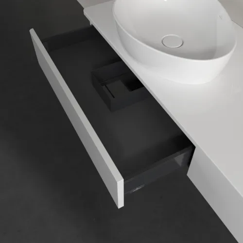 Bild von VILLEROY BOCH Antao Waschbeckenunterschrank, 2 Auszüge, 1600 x 190 x 500 mm, Front ohne Struktur, Glossy White Lacquer / Glossy White Lacquer #K15010GF