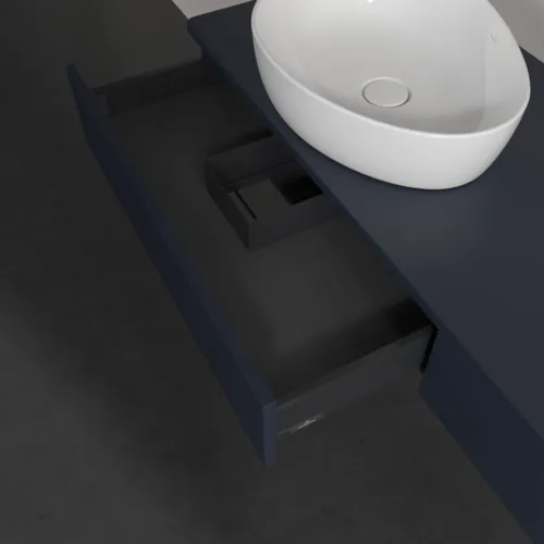 Bild von VILLEROY BOCH Antao Waschbeckenunterschrank, 2 Auszüge, 1600 x 190 x 500 mm, Front mit Struktur, Midnight Blue Matt Lacquer / Midnight Blue Matt Lacquer #K15110HG