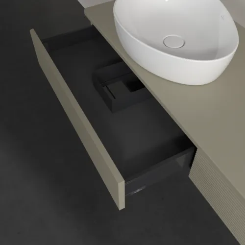 VILLEROY BOCH Antao Waschbeckenunterschrank, 2 Auszüge, 1600 x 190 x 500 mm, Front mit Struktur, Stone Grey Matt Lacquer / Stone Grey Matt Lacquer #K15110HK, Bild 6