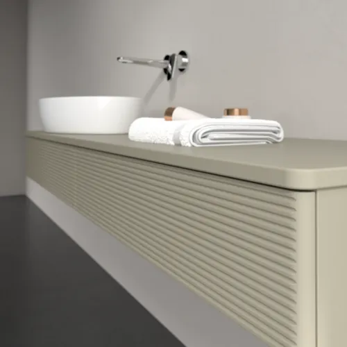 VILLEROY BOCH Antao Waschbeckenunterschrank, 2 Auszüge, 1600 x 190 x 500 mm, Front mit Struktur, Stone Grey Matt Lacquer / Stone Grey Matt Lacquer #K15110HK, Bild 5