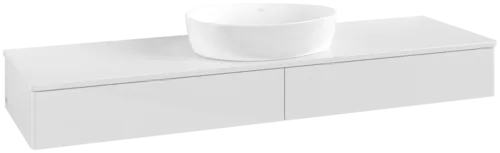 Bild von VILLEROY BOCH Antao Waschbeckenunterschrank, 2 Auszüge, 1600 x 190 x 500 mm, Front ohne Struktur, Glossy White Lacquer / Glossy White Lacquer #K14050GF
