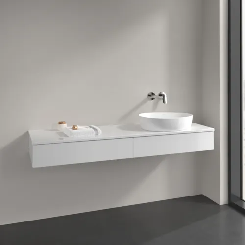 VILLEROY BOCH Antao Waschbeckenunterschrank, 2 Auszüge, 1600 x 190 x 500 mm, Front ohne Struktur, Glossy White Lacquer / Glossy White Lacquer #K16010GF, Bild 2
