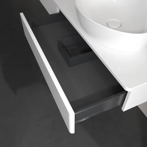 VILLEROY BOCH Antao Waschbeckenunterschrank, 2 Auszüge, 1600 x 190 x 500 mm, Front ohne Struktur, Glossy White Lacquer / Glossy White Lacquer #K16010GF, Bild 6