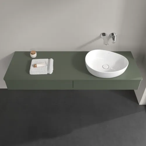 Bild von VILLEROY BOCH Antao Waschbeckenunterschrank, 2 Auszüge, 1600 x 190 x 500 mm, Front ohne Struktur, Leaf Green Matt Lacquer / Leaf Green Matt Lacquer #K16010HL