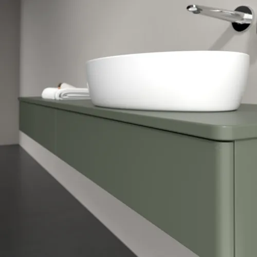 Bild von VILLEROY BOCH Antao Waschbeckenunterschrank, 2 Auszüge, 1600 x 190 x 500 mm, Front ohne Struktur, Leaf Green Matt Lacquer / Leaf Green Matt Lacquer #K16010HL