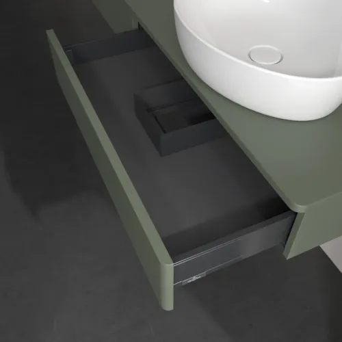 Bild von VILLEROY BOCH Antao Waschbeckenunterschrank, 2 Auszüge, 1600 x 190 x 500 mm, Front ohne Struktur, Leaf Green Matt Lacquer / Leaf Green Matt Lacquer #K16010HL