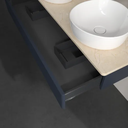 Bild von VILLEROY BOCH Antao Waschbeckenunterschrank, 1 Auszug, 1200 x 190 x 500 mm, Front mit Struktur, Midnight Blue Matt Lacquer / Botticino #K13153HG