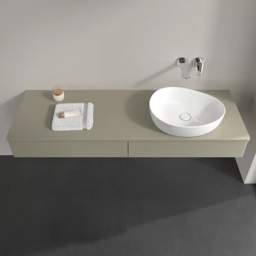 Obrázek VILLEROY BOCH Antao Vanity unit, 2 pull-out compartments, 1600 x 190 x 500 mm, Front with grain texture, Stone Grey Matt Lacquer / Stone Grey Matt Lacquer #K16110HK