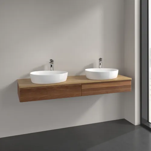VILLEROY BOCH Antao Waschbeckenunterschrank, 2 Auszüge, 1600 x 190 x 500 mm, Front ohne Struktur, Warm Walnut / Honey Oak #K17051HM, Bild 2