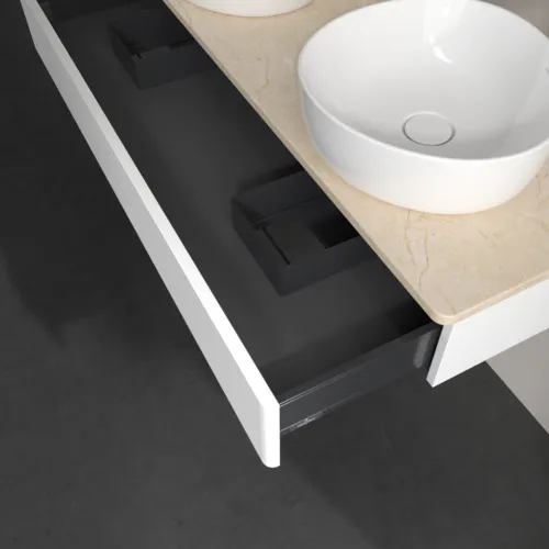 Bild von VILLEROY BOCH Antao Waschbeckenunterschrank, 1 Auszug, 1200 x 190 x 500 mm, Front mit Struktur, White Matt Lacquer / Botticino #K13153MT