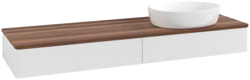 VILLEROY BOCH Antao Vanity unit, 2 pull-out compartments, 1600 x 190 x 500 mm, Front with grain texture, Glossy White Lacquer / Warm Walnut #K16112GF resmi