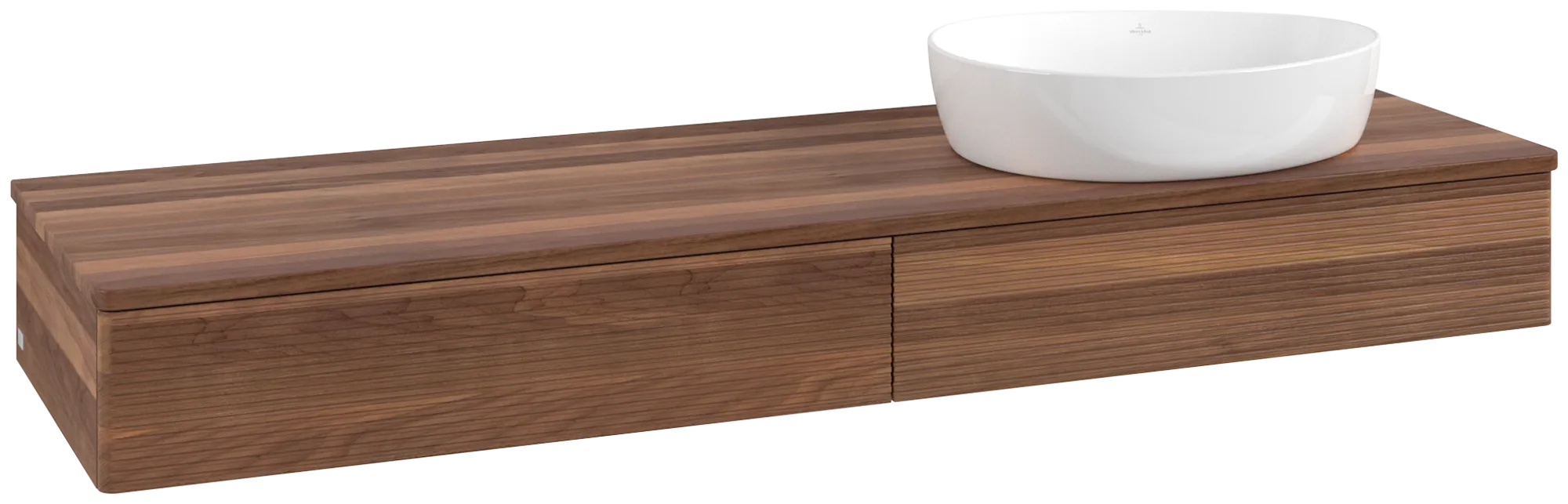 VILLEROY BOCH Antao Vanity unit, 2 pull-out compartments, 1600 x 190 x 500 mm, Front with grain texture, Warm Walnut / Warm Walnut #K16112HM resmi