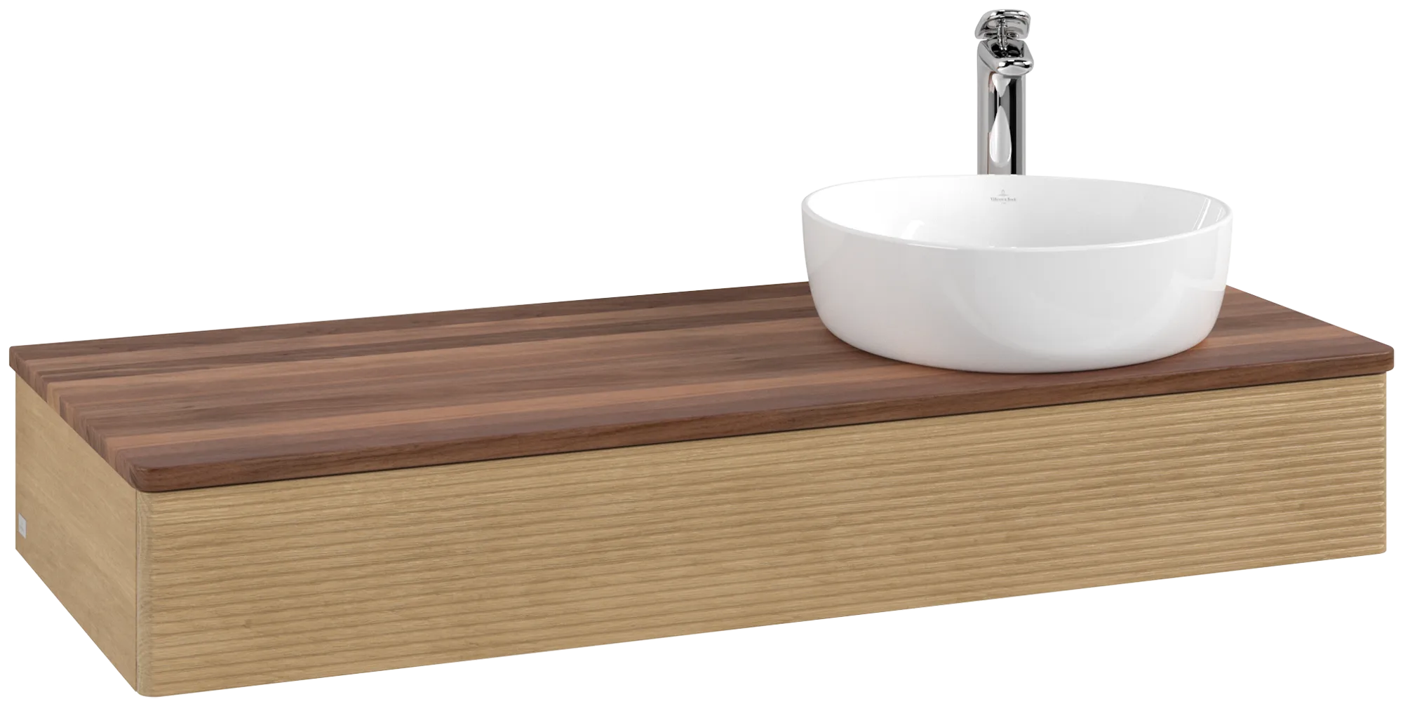 Picture of VILLEROY BOCH Antao Vanity unit, 1 pull-out compartment, 1200 x 190 x 500 mm, Front with grain texture, Honey Oak / Warm Walnut #K12152HN