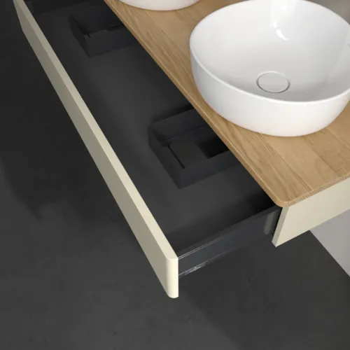 Bild von VILLEROY BOCH Antao Waschbeckenunterschrank, 1 Auszug, 1200 x 190 x 500 mm, Front ohne Struktur, Silk Grey Matt Lacquer / Honey Oak #K13051HJ