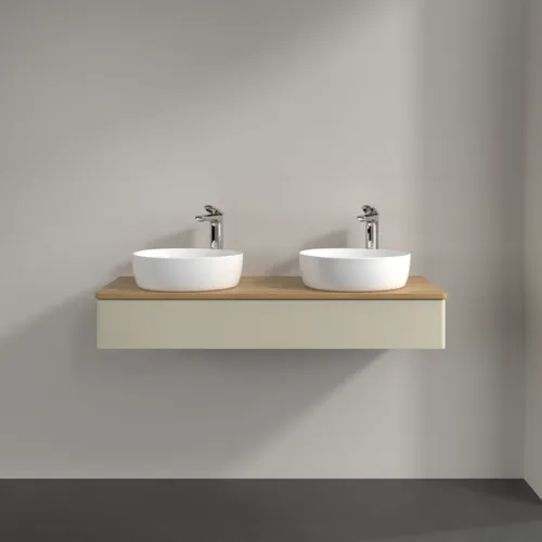 Bild von VILLEROY BOCH Antao Waschbeckenunterschrank, 1 Auszug, 1200 x 190 x 500 mm, Front ohne Struktur, Silk Grey Matt Lacquer / Honey Oak #K13051HJ