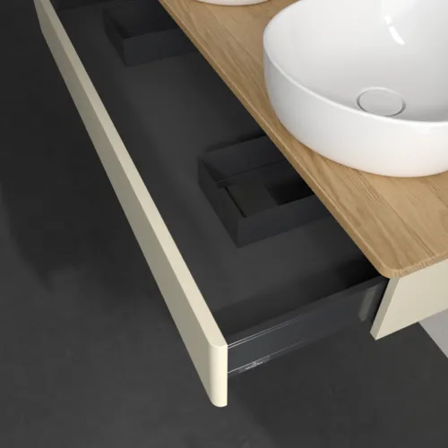 Bild von VILLEROY BOCH Antao Waschbeckenunterschrank, 1 Auszug, 1200 x 190 x 500 mm, Front ohne Struktur, Silk Grey Matt Lacquer / Honey Oak #K13051HJ