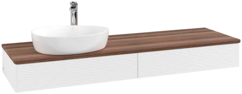 VILLEROY BOCH Antao Vanity unit, 2 pull-out compartments, 1600 x 190 x 500 mm, Front with grain texture, White Matt Lacquer / Warm Walnut #K15152MT resmi