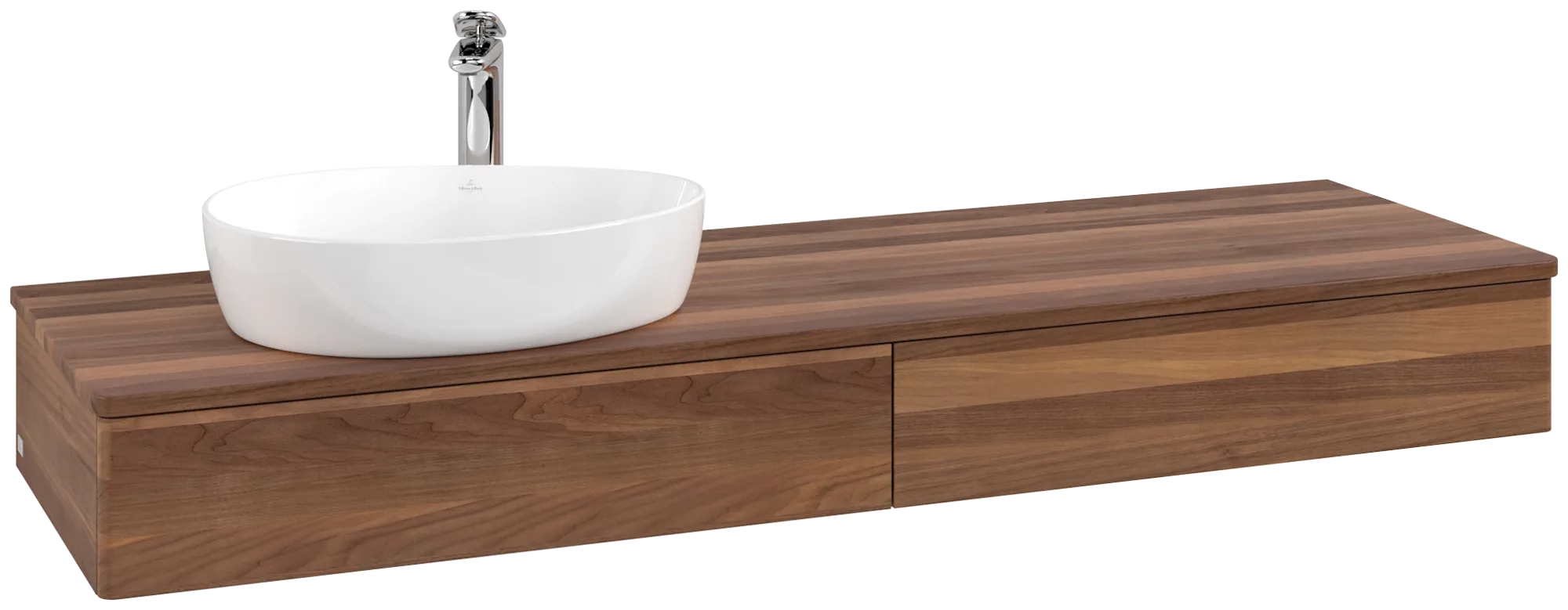VILLEROY BOCH Antao Vanity unit, 2 pull-out compartments, 1600 x 190 x 500 mm, Front without structure, Warm Walnut / Warm Walnut #K15052HM resmi