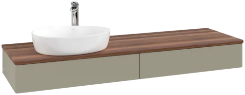 VILLEROY BOCH Antao Vanity unit, 2 pull-out compartments, 1600 x 190 x 500 mm, Front without structure, Stone Grey Matt Lacquer / Warm Walnut #K15052HK resmi