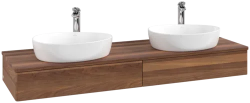 VILLEROY BOCH Antao Vanity unit, 2 pull-out compartments, 1600 x 190 x 500 mm, Front without structure, Warm Walnut / Warm Walnut #K17052HM resmi