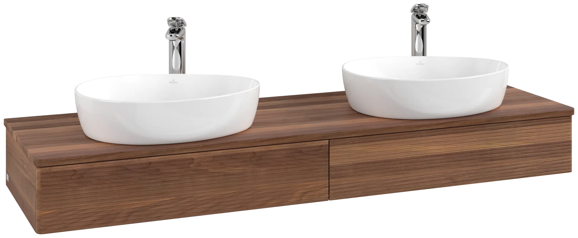VILLEROY BOCH Antao Vanity unit, 2 pull-out compartments, 1600 x 190 x 500 mm, Front with grain texture, Warm Walnut / Warm Walnut #K17152HM resmi