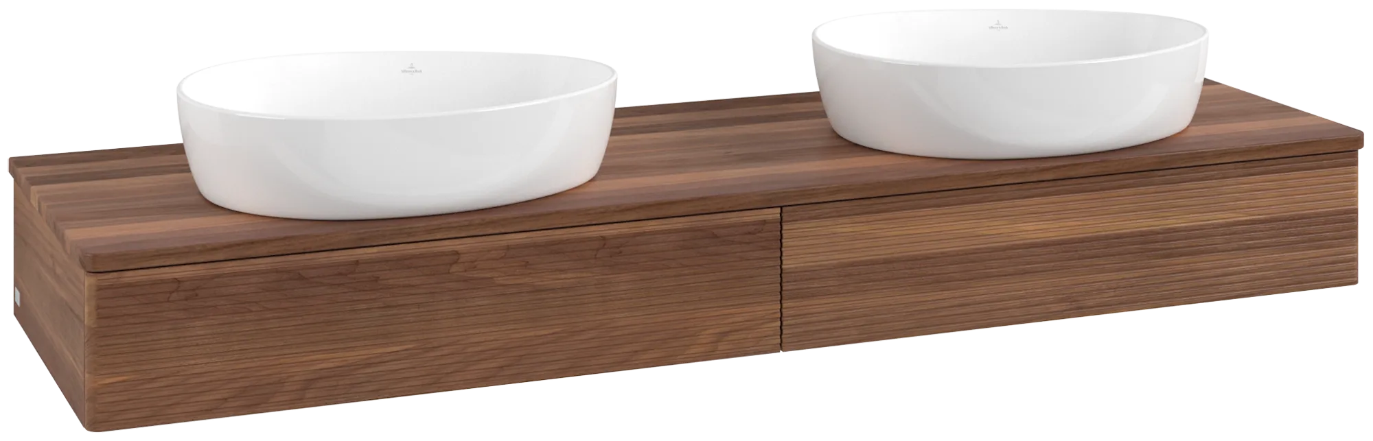 VILLEROY BOCH Antao Vanity unit, 2 pull-out compartments, 1600 x 190 x 500 mm, Front with grain texture, Warm Walnut / Warm Walnut #K17112HM resmi