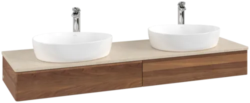 VILLEROY BOCH Antao Vanity unit, 2 pull-out compartments, 1600 x 190 x 500 mm, Front without structure, Warm Walnut / Botticino #K17053HM resmi