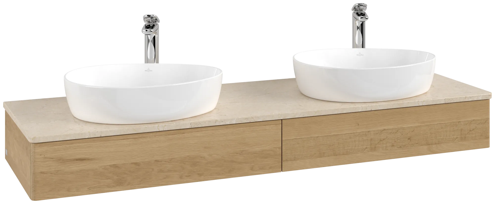 VILLEROY BOCH Antao Vanity unit, 2 pull-out compartments, 1600 x 190 x 500 mm, Front without structure, Honey Oak / Botticino #K17053HN resmi