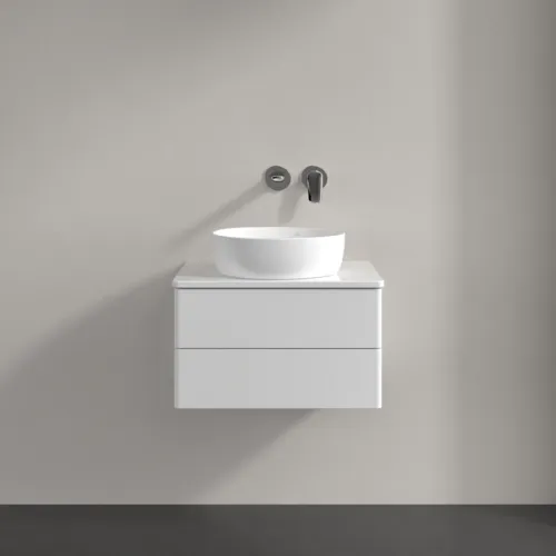 Bild von VILLEROY BOCH Antao Waschbeckenunterschrank, 2 Auszüge, 600 x 360 x 500 mm, Front ohne Struktur, Glossy White Lacquer / Glossy White Lacquer #K18010GF