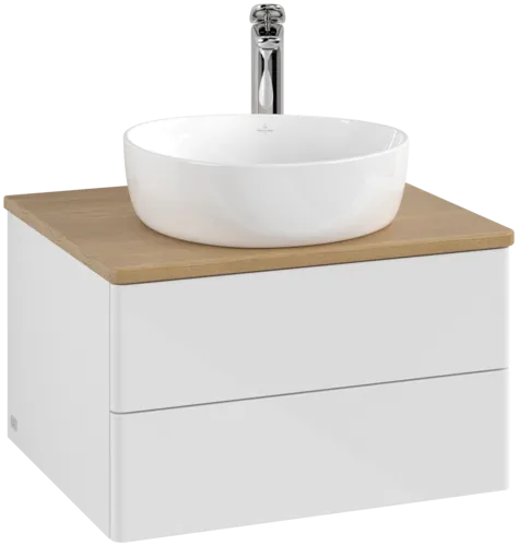 VILLEROY BOCH Antao Vanity unit, 2 pull-out compartments, 600 x 360 x 500 mm, Front without structure, Glossy White Lacquer / Honey Oak #K18051GF resmi