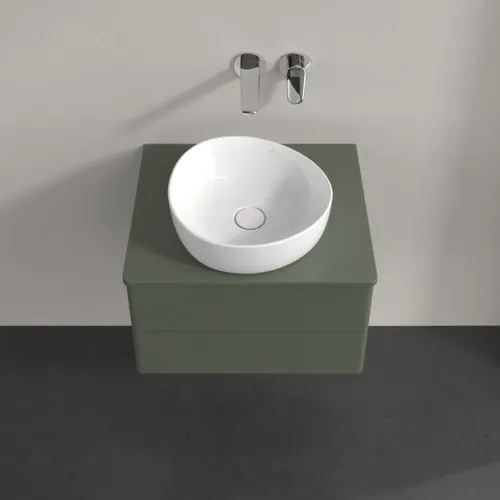 Bild von VILLEROY BOCH Antao Waschbeckenunterschrank, 2 Auszüge, 600 x 360 x 500 mm, Front ohne Struktur, Leaf Green Matt Lacquer / Leaf Green Matt Lacquer #K18010HL