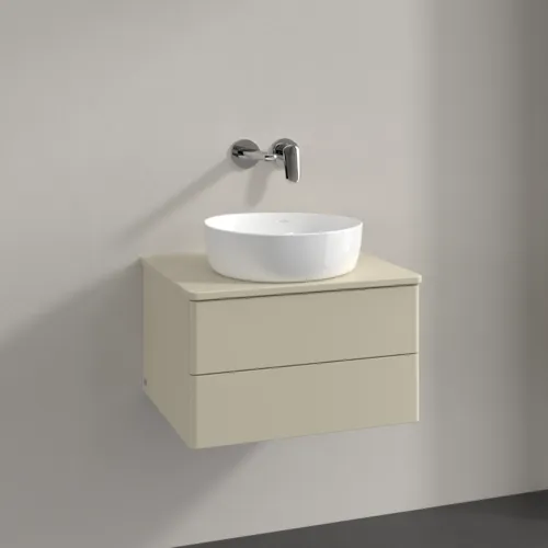 Bild von VILLEROY BOCH Antao Waschbeckenunterschrank, 2 Auszüge, 600 x 360 x 500 mm, Front ohne Struktur, Silk Grey Matt Lacquer / Silk Grey Matt Lacquer #K18050HJ