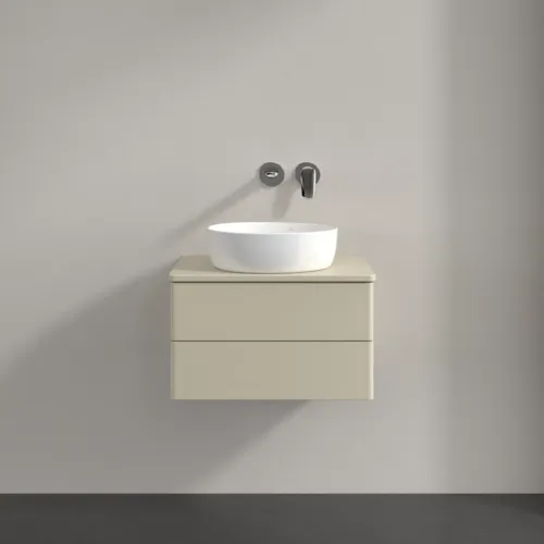Bild von VILLEROY BOCH Antao Waschbeckenunterschrank, 2 Auszüge, 600 x 360 x 500 mm, Front ohne Struktur, Silk Grey Matt Lacquer / Silk Grey Matt Lacquer #K18050HJ