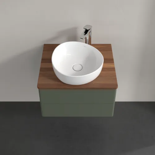 Obrázek VILLEROY BOCH Antao Vanity unit, 2 pull-out compartments, 600 x 360 x 500 mm, Front without structure, Leaf Green Matt Lacquer / Warm Walnut #K18052HL