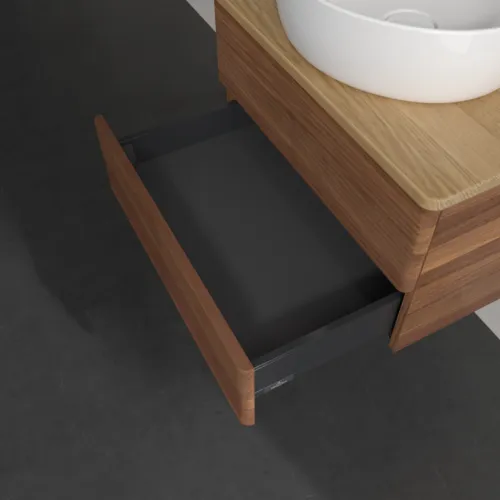 Bild von VILLEROY BOCH Antao Waschbeckenunterschrank, 2 Auszüge, 600 x 360 x 500 mm, Front mit Struktur, Warm Walnut / Honey Oak #K18111HM