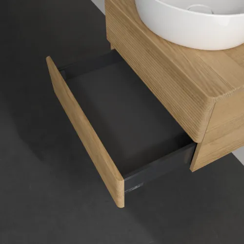 Bild von VILLEROY BOCH Antao Waschbeckenunterschrank, 2 Auszüge, 600 x 360 x 500 mm, Front mit Struktur, Honey Oak / Honey Oak #K18151HN