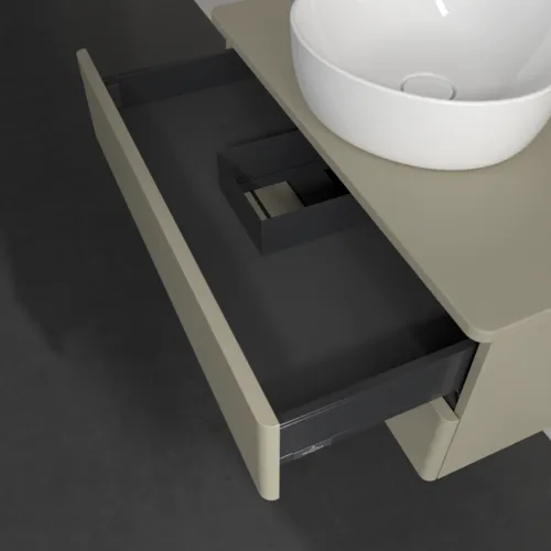 Bild von VILLEROY BOCH Antao Waschbeckenunterschrank, 2 Auszüge, 800 x 360 x 500 mm, Front ohne Struktur, Stone Grey Matt Lacquer / Stone Grey Matt Lacquer #K19010HK